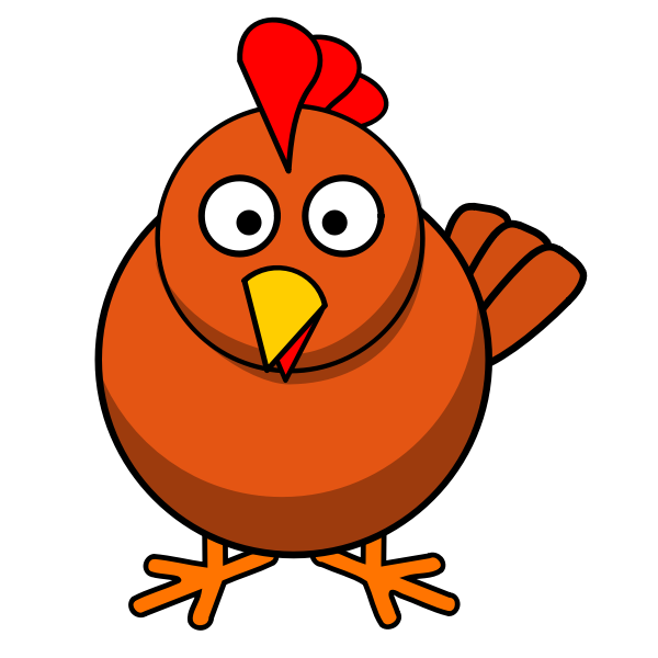 SVG Vector illustration of cartoon chicken confused
