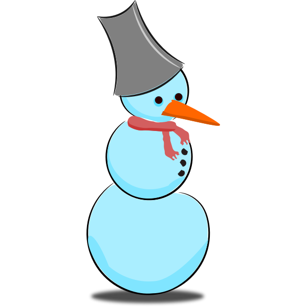 SVG Vector illustration of cartoon snowman with shadow