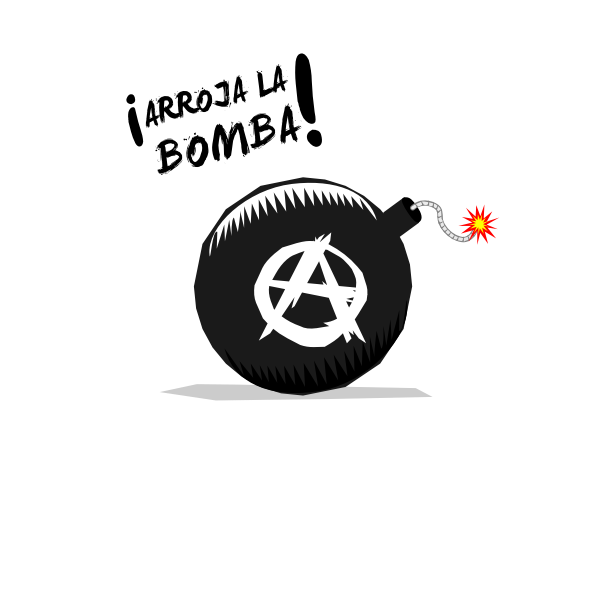 SVG Vector illustration of cartoon style bomb with letter A