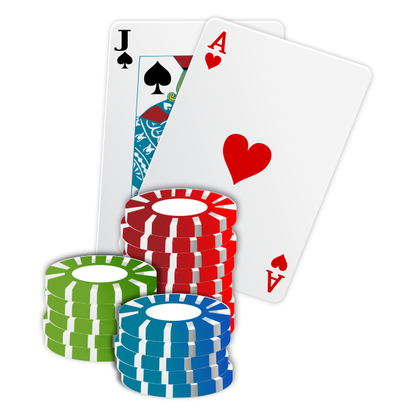 SVG Vector illustration of casino chips poker cards