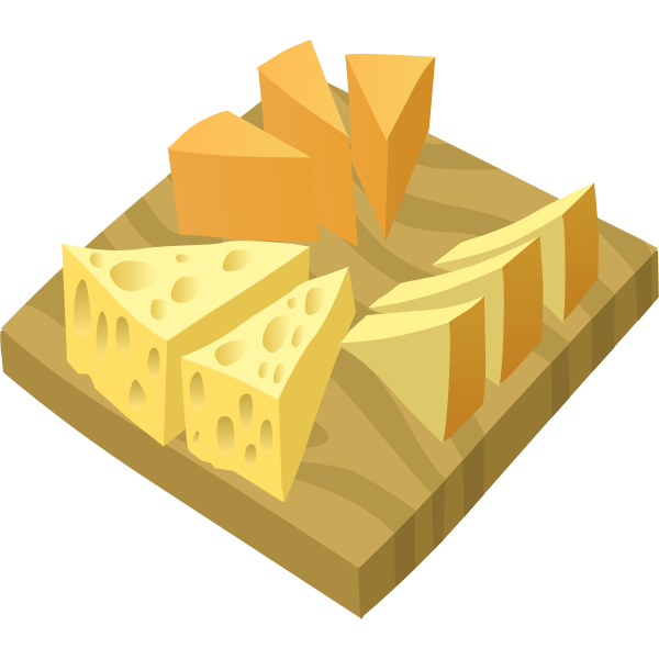 SVG Vector illustration of cheese platter serving