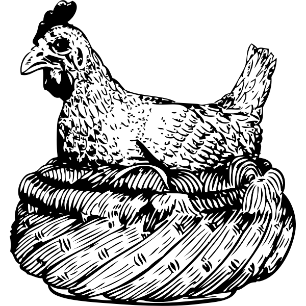 SVG Vector illustration of chicken in a basket