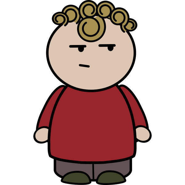 SVG Vector illustration of chubby girl character with exltxgtpression of doubt