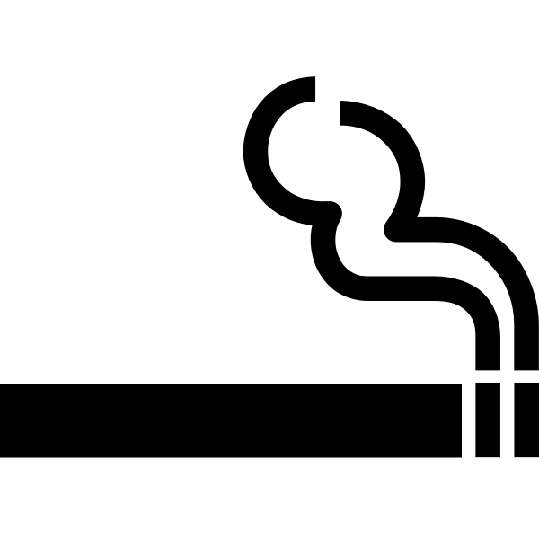 SVG Vector illustration of cigarette with a smoke trail