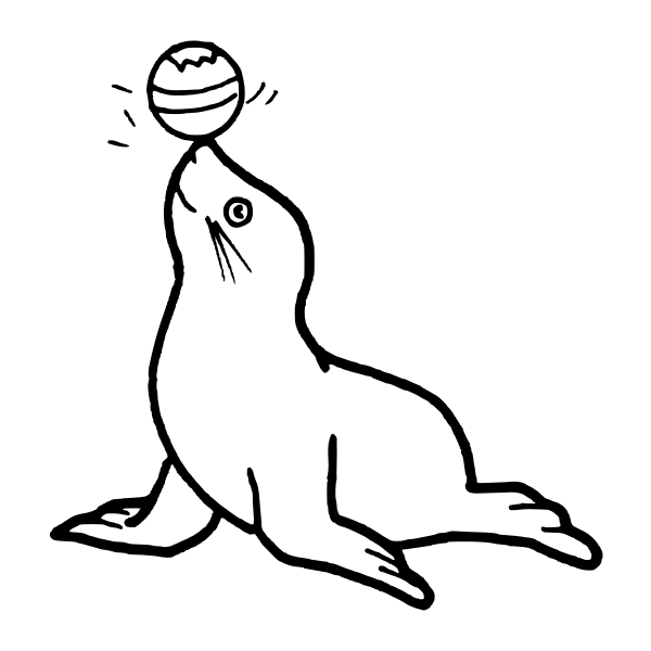 SVG Vector illustration of circus seal