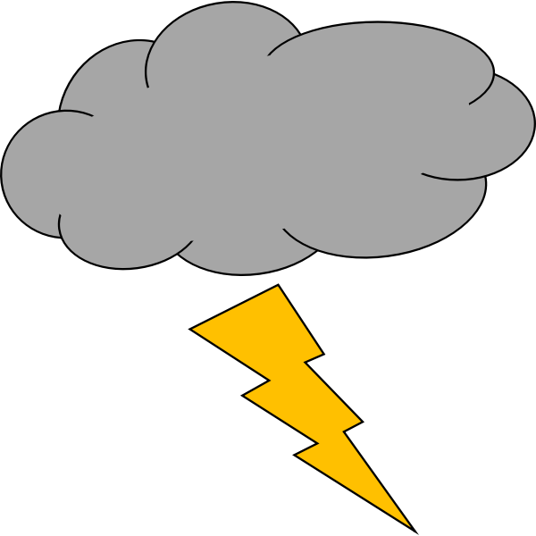 SVG Vector illustration of cloud with thunderbolt weather icon