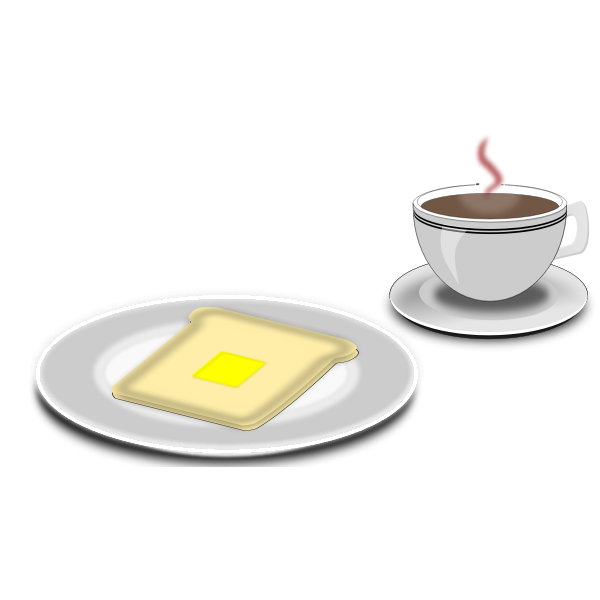 SVG Vector illustration of coffee and toast serving