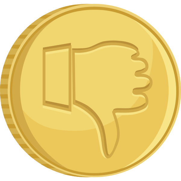 SVG Vector illustration of coin with thumb down
