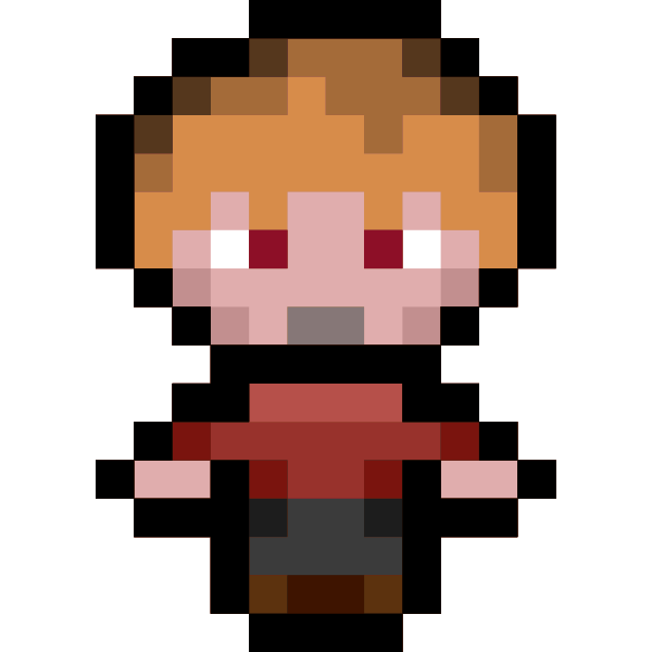SVG Vector illustration of colorful blurry pixel character
