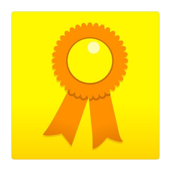 SVG Vector illustration of contest winner orange ribbon