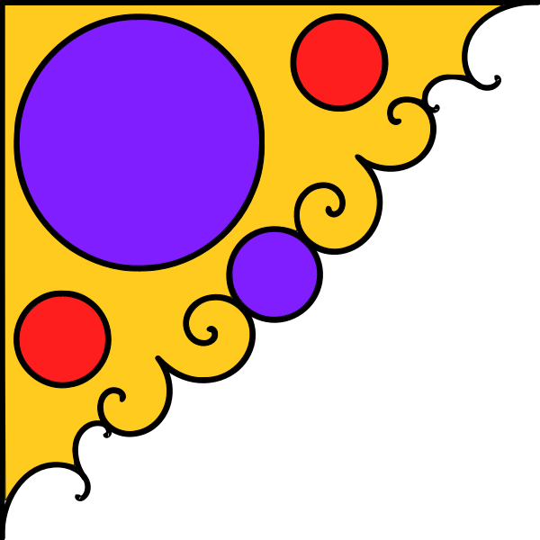 SVG Vector illustration of corner decoration in yellow purple and red