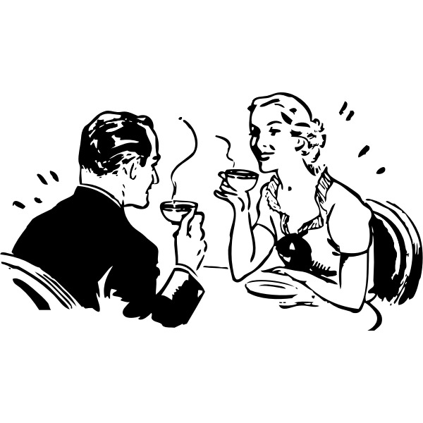 SVG Vector illustration of couple having a coffee