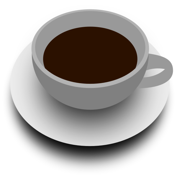 SVG Vector illustration of cup of tea with saucer view from above