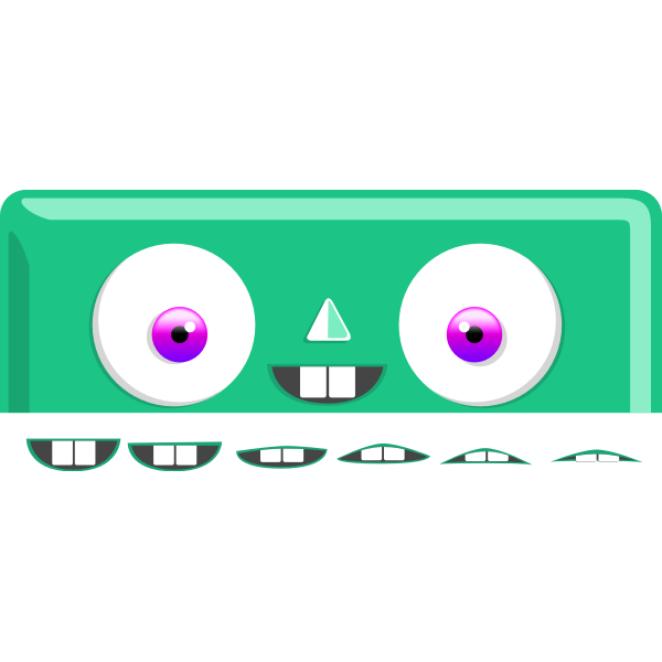 SVG Vector illustration of cute box monster character