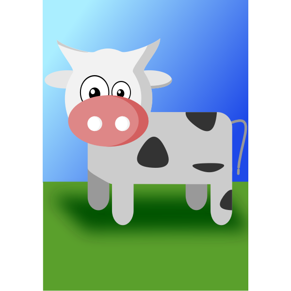 SVG Vector illustration of cute cartoon cow