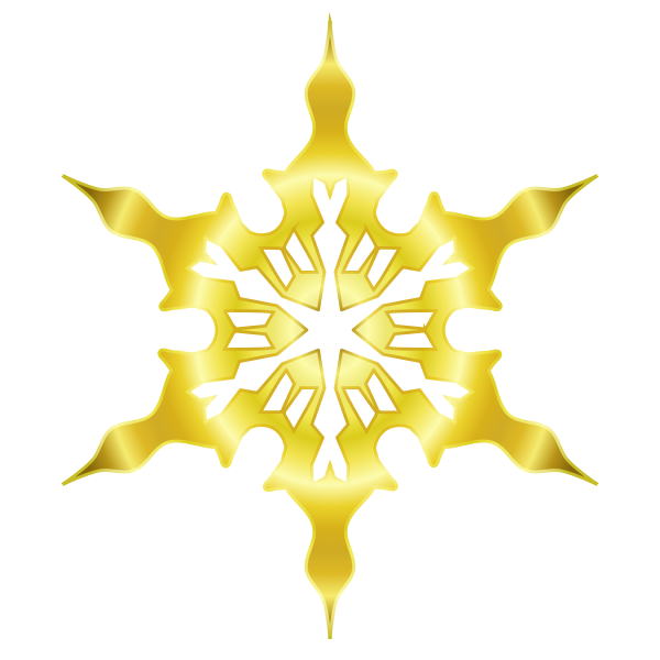 SVG Vector illustration of decorated gold snow flake
