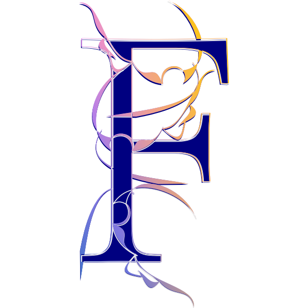 SVG Vector illustration of decorated letter F