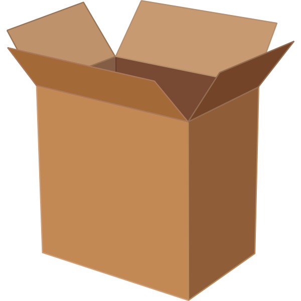 SVG Vector illustration of deep cardboard box open