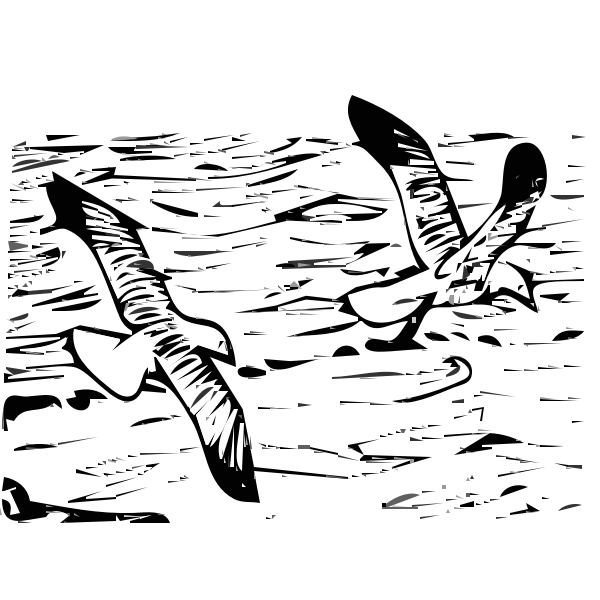 SVG Vector illustration of departing gulls