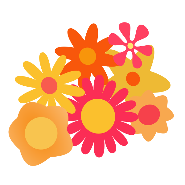 SVG Vector illustration of different flowers cluster