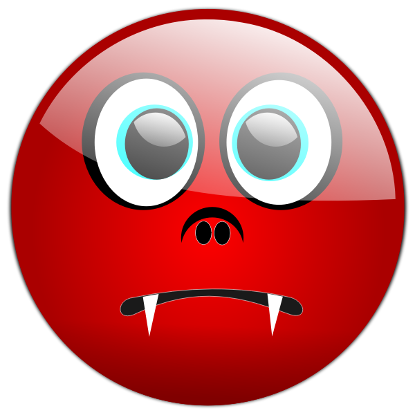 SVG Vector illustration of Dracula Halloween smiley