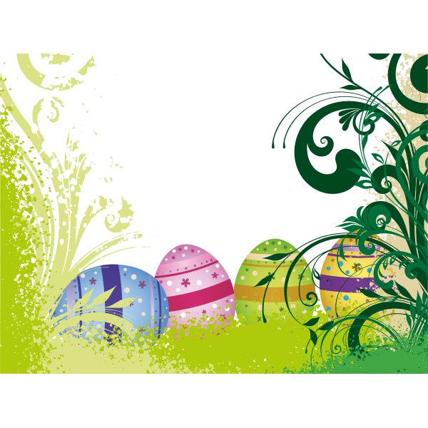 SVG Vector illustration of Easter poster with eggs