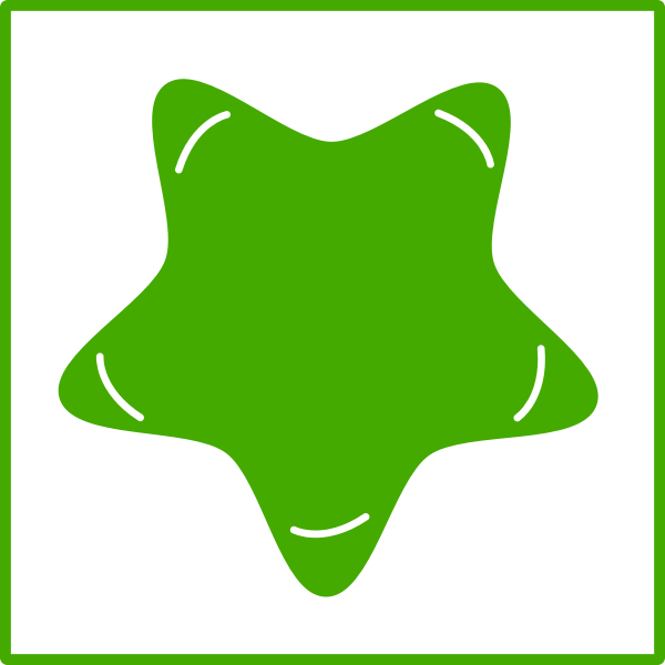 SVG Vector illustration of eco green star icon with thin border