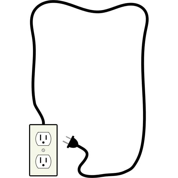 SVG Vector illustration of electricity plug and outlet decorative border