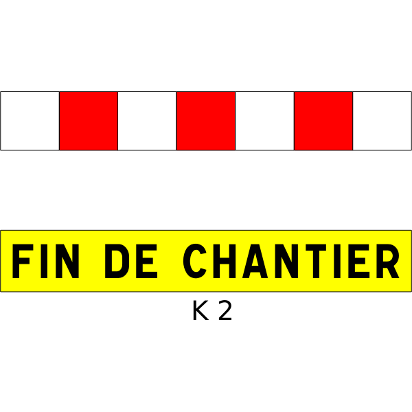 SVG Vector illustration of end of construction French traffic sign