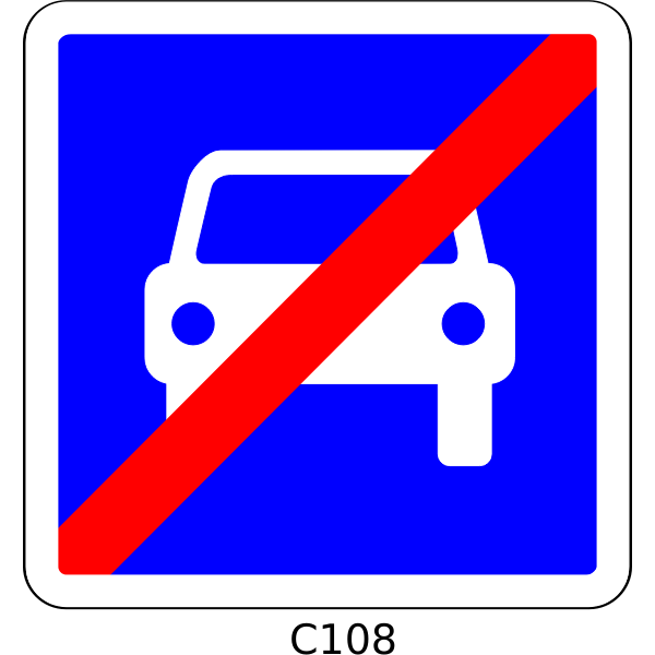 SVG Vector illustration of end of regulated highway roadsign