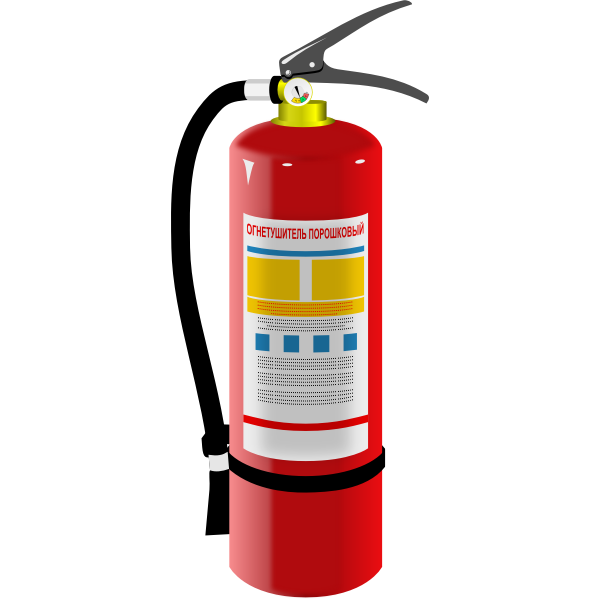 SVG Vector illustration of fire extinguisher with label in Russian