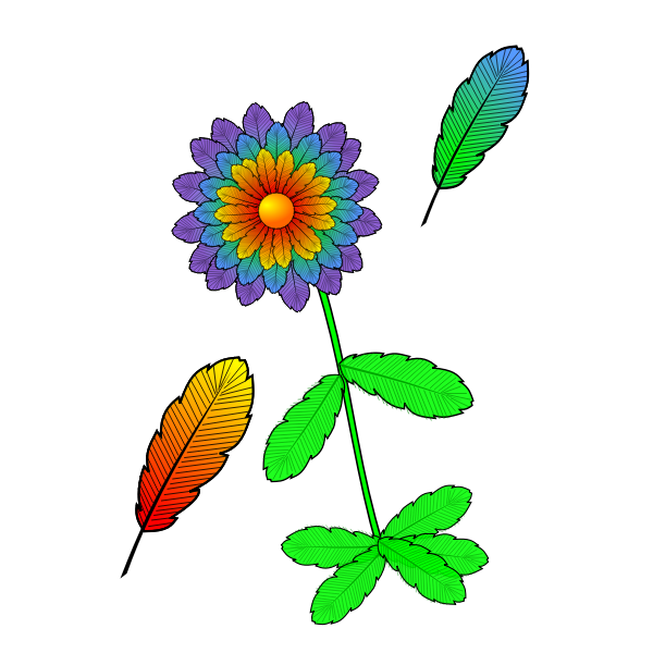 SVG Vector illustration of flower made out of feathers