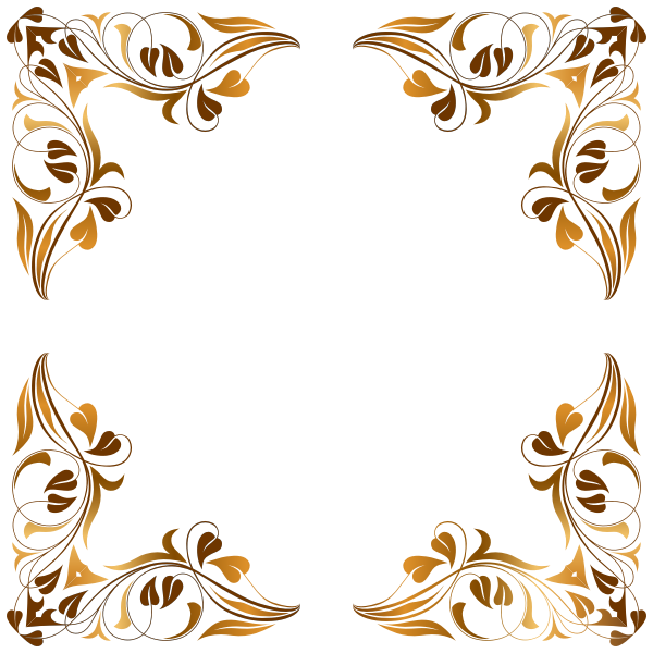 SVG Vector illustration of four floral corner decorations in brown