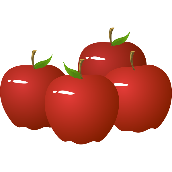 SVG Vector illustration of four shiny apples