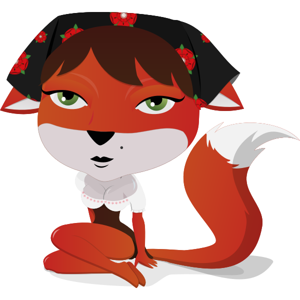 SVG Vector illustration of foxy lady character