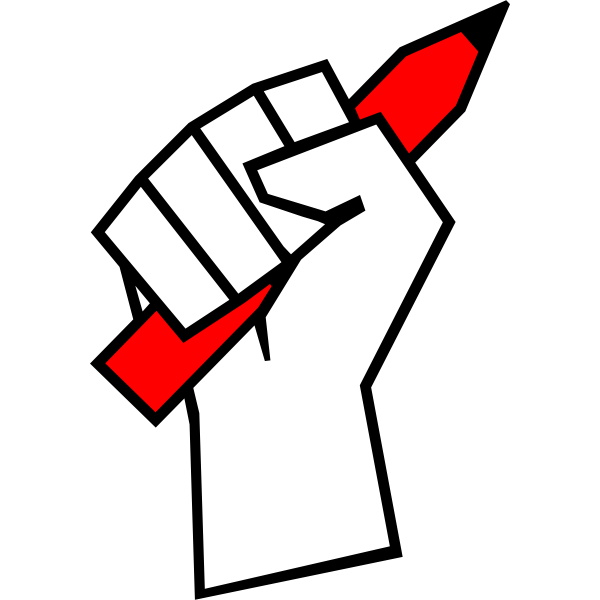SVG Vector illustration of freedom movement hand with pencil