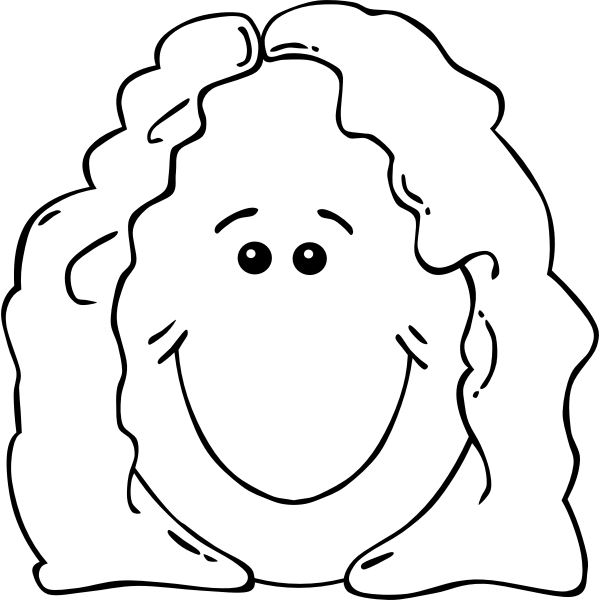 SVG Vector illustration of funny comic lady smiling