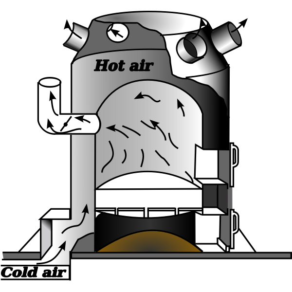 SVG Vector illustration of furnace heater diagram