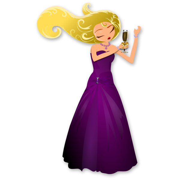 SVG Vector illustration of glamorous lady dancing