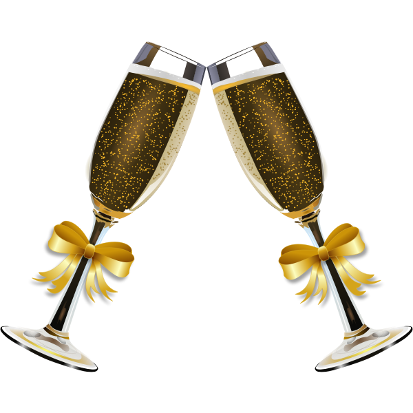 SVG Vector illustration of glasses of champagne