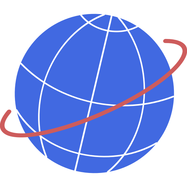 SVG Vector illustration of globe with flight path