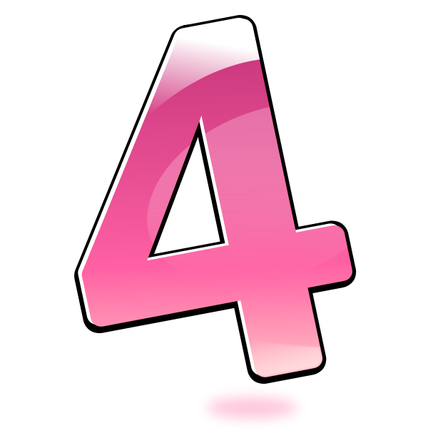 SVG Vector illustration of glossy number four