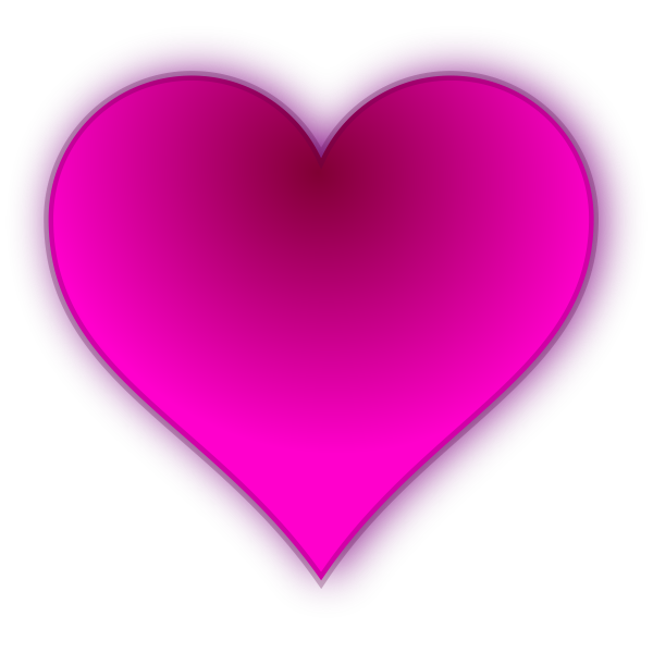 SVG Vector illustration of glowing pink shaded heart
