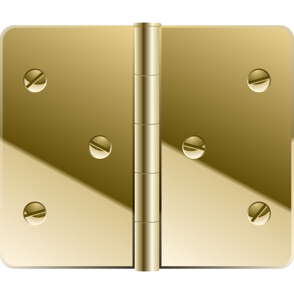 SVG Vector illustration of gold colored door hinge
