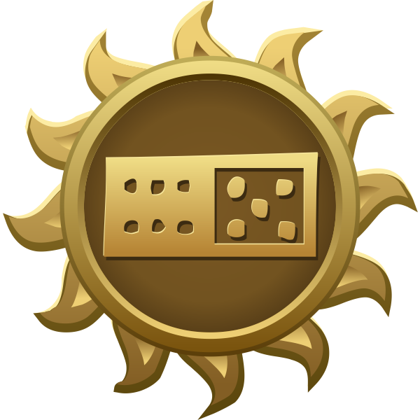SVG Vector illustration of golden dominos emblem