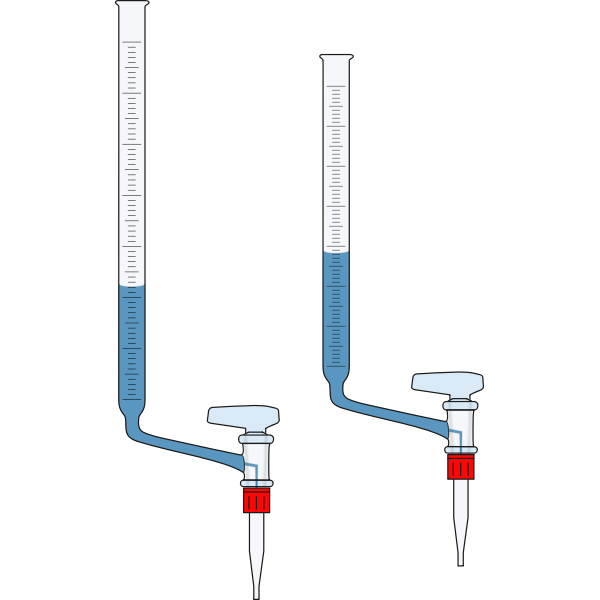 SVG Vector illustration of graduated glass tube with side tap at bottom