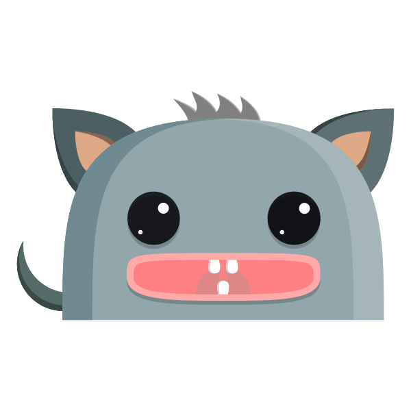 SVG Vector illustration of gray creature