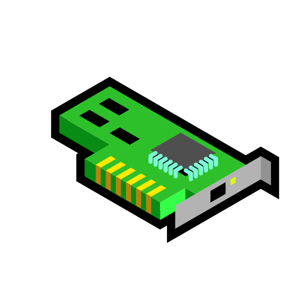SVG Vector illustration of green 3D network card icon