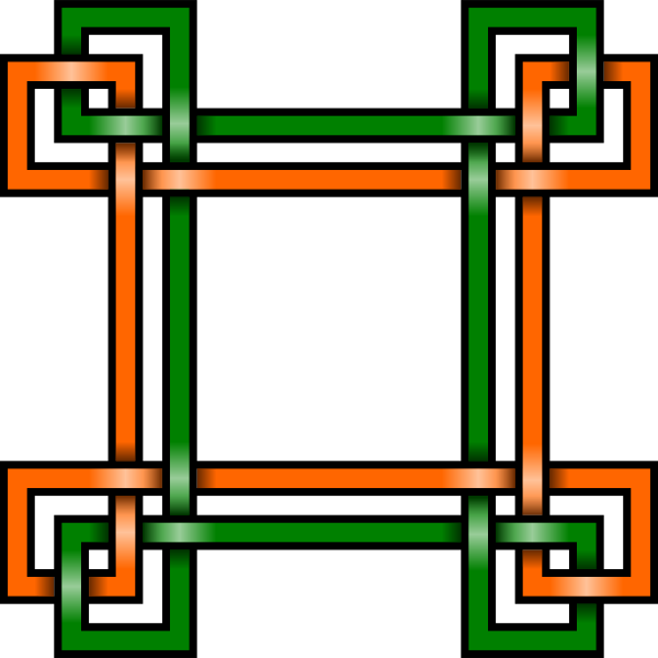 SVG Vector illustration of green and orange square border