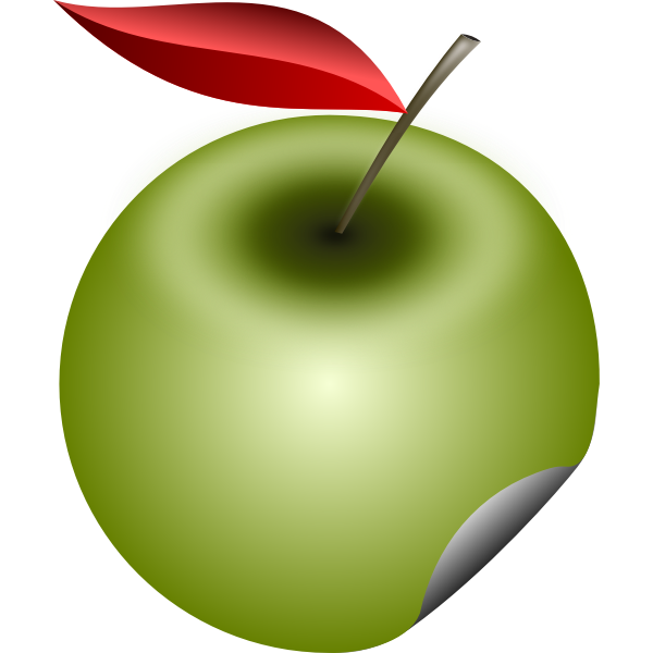 SVG Vector illustration of green apple sticker